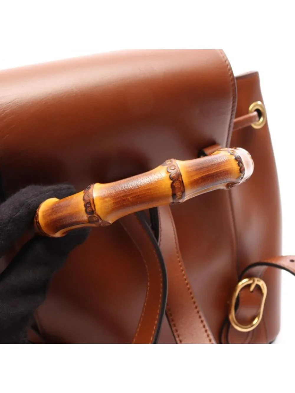Gucci Backpack Bamboo Brown Leather